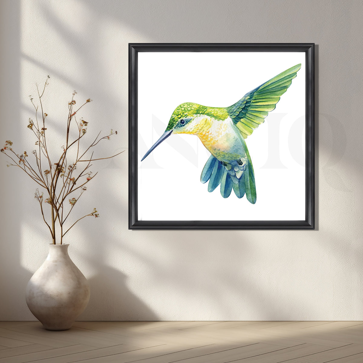 Playful Hummingbirds Canvas Artwork – Asha Art Studio – Image 3