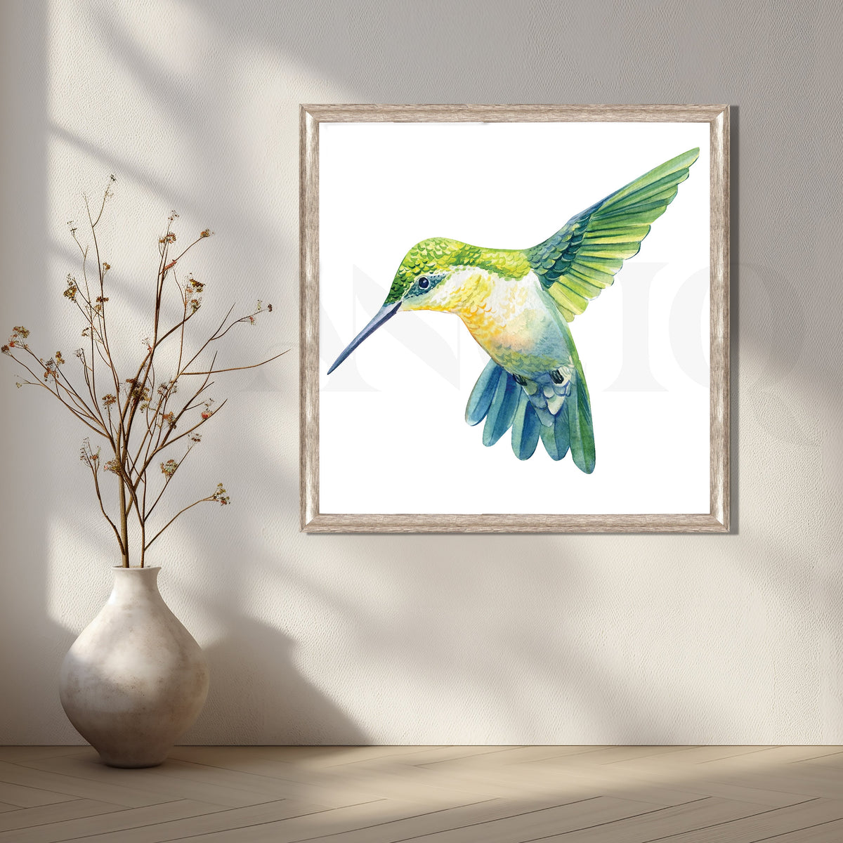 Playful Hummingbirds Canvas Artwork – Asha Art Studio – Image 4