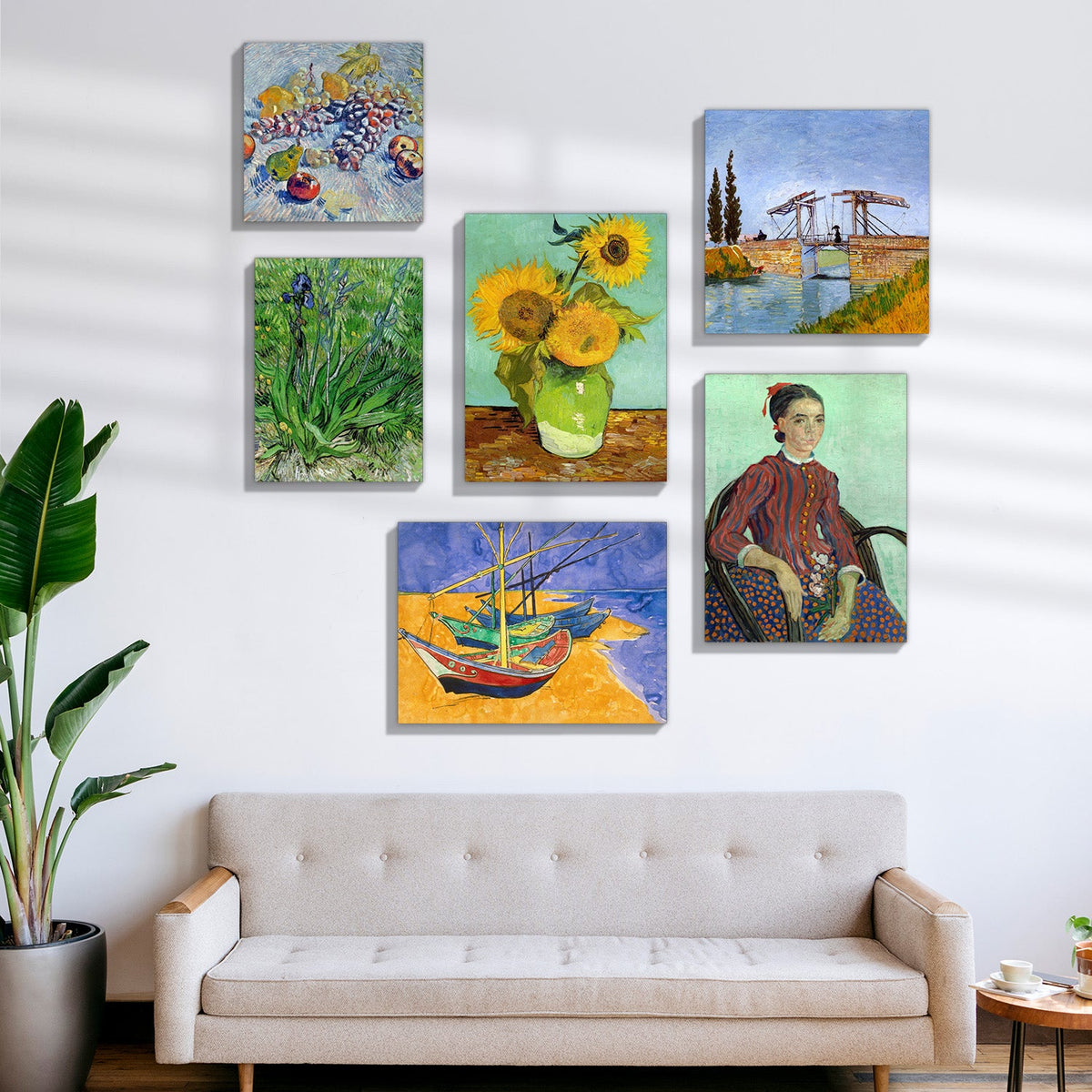 Van Gogh Inspired Classic Gallery Wall Canvas Artwork Set of 6 – Asha Art Studio