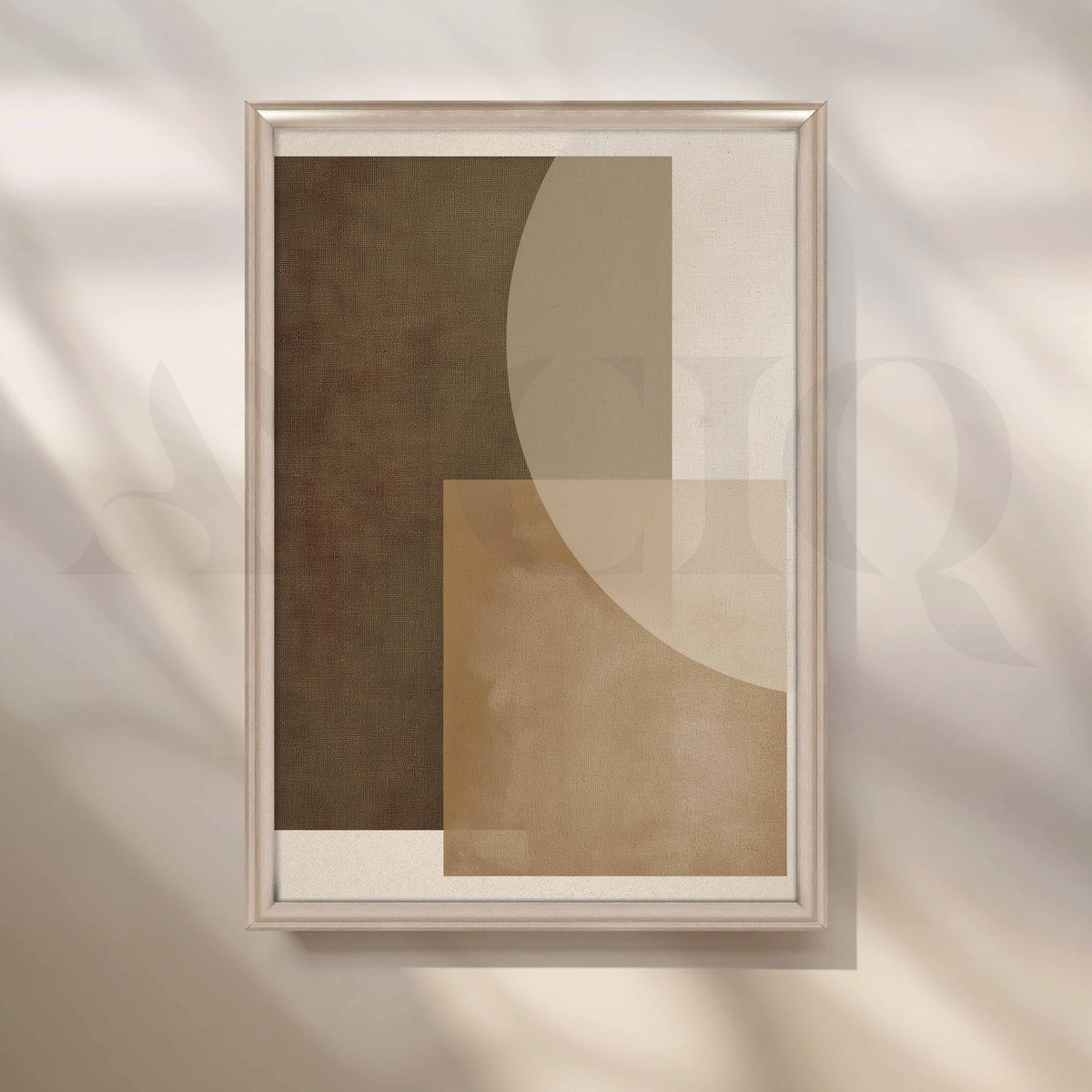 Minimal Brown and Beige Geometric Abstract Canvas Artwork – Asha Art Studio – Image 4