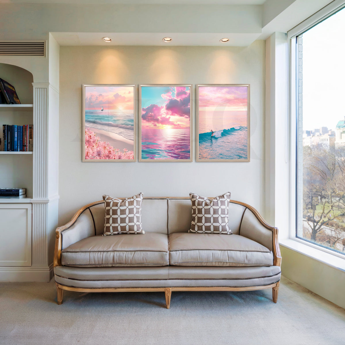 Pastel Sunset Shores Gallery Wall – Set of 3 Artworks – Asha Art Studio – Image 4