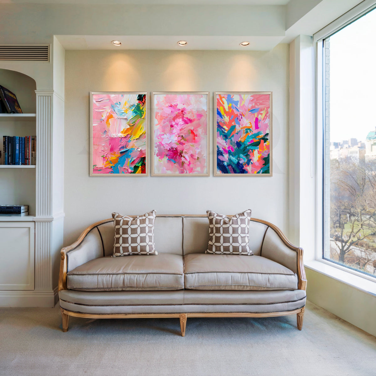 Blush Brush Bloom Gallery Wall – Set of 3 Artworks – Asha Art Studio – Image 4