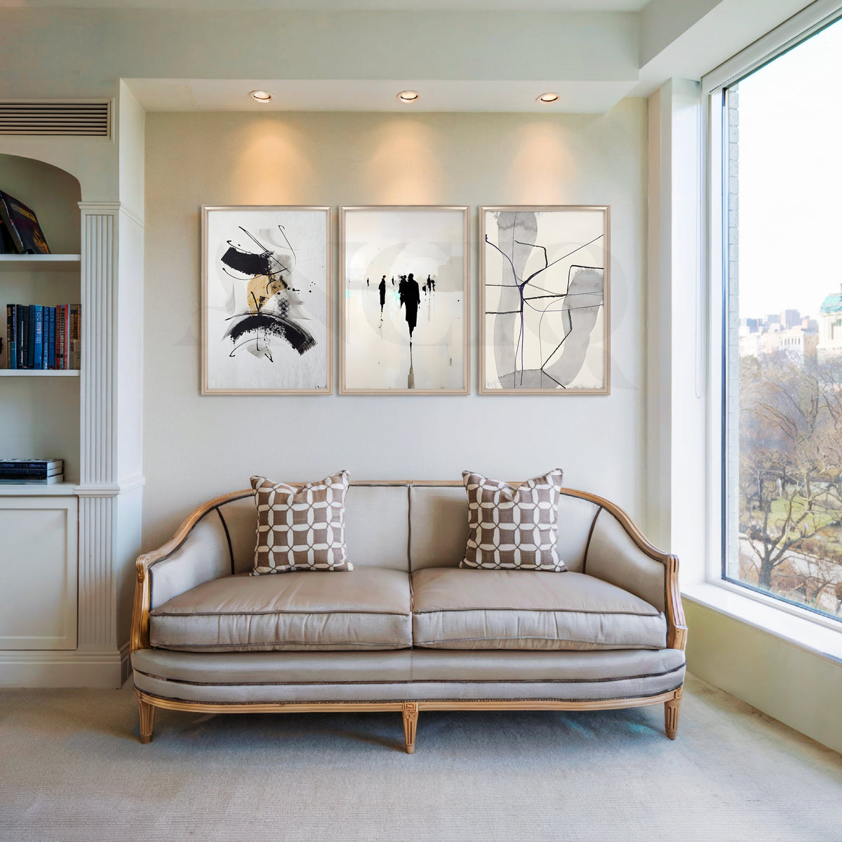 Urban Mist Abstractions Gallery Wall – Set of 3 Artworks – Asha Art Studio – Image 4