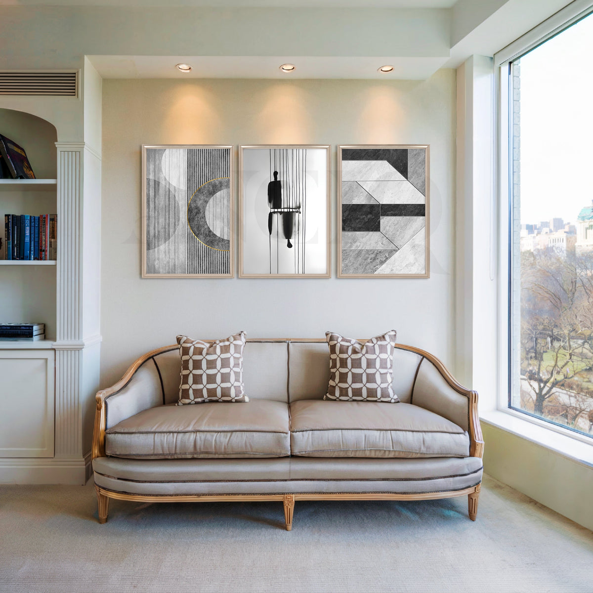 Monochrome Silent Story Gallery Wall – Set of 3 Artworks – Asha Art Studio – Image 4
