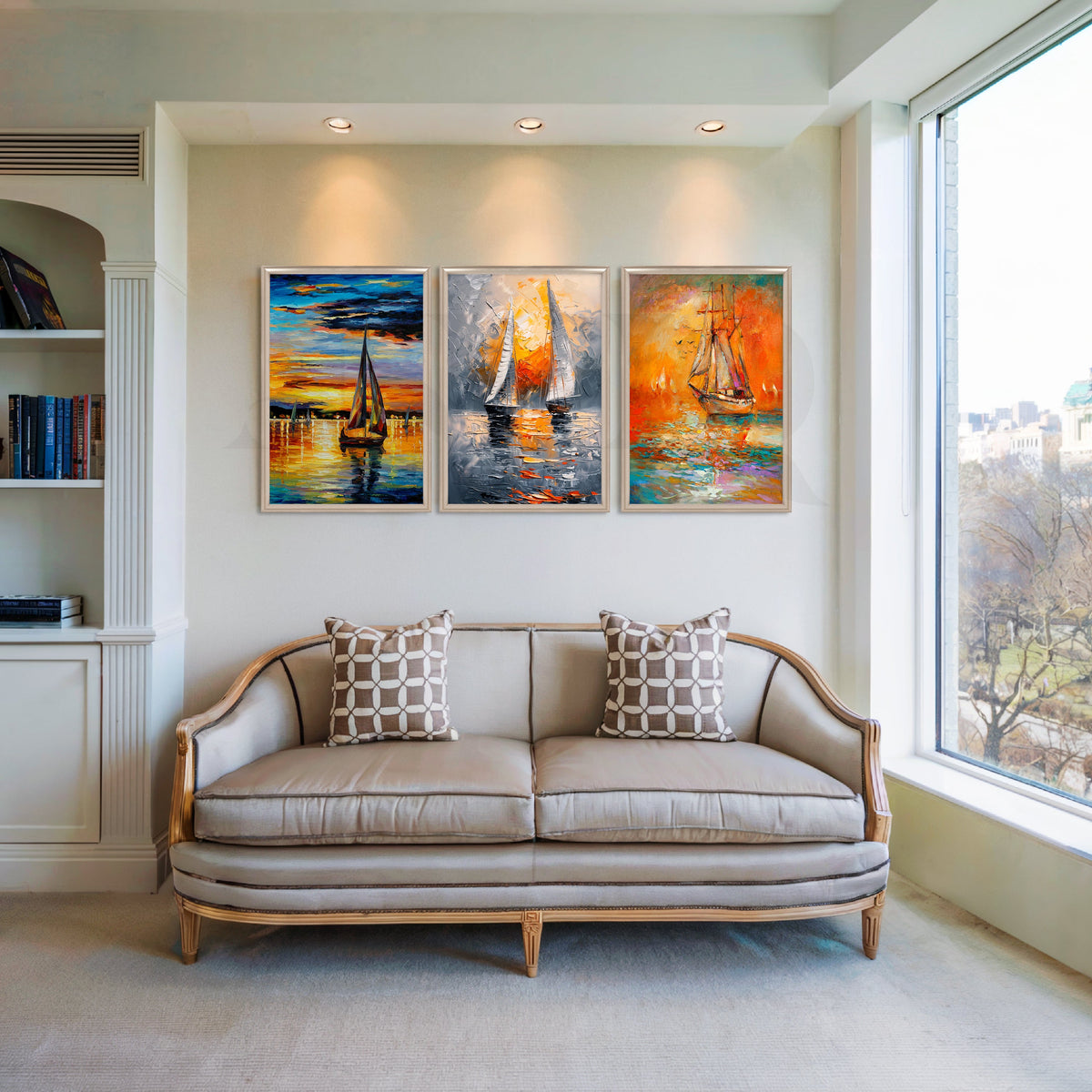 Sunset Sailing Journey Gallery Wall – Set of 3 Artworks – Asha Art Studio – Image 4