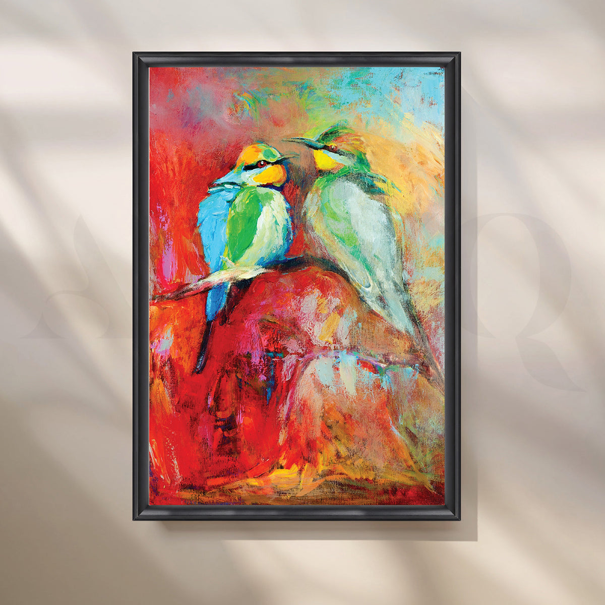Sunbirds in Sapphire Canvas Artwork – Asha Art Studio – Image 3