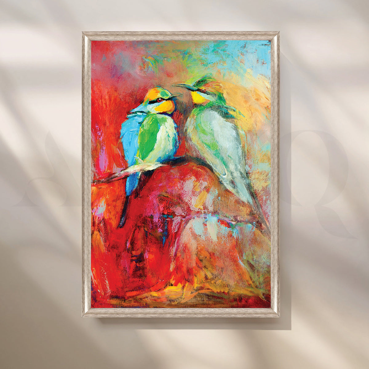 Sunbirds in Sapphire Canvas Artwork – Asha Art Studio – Image 4