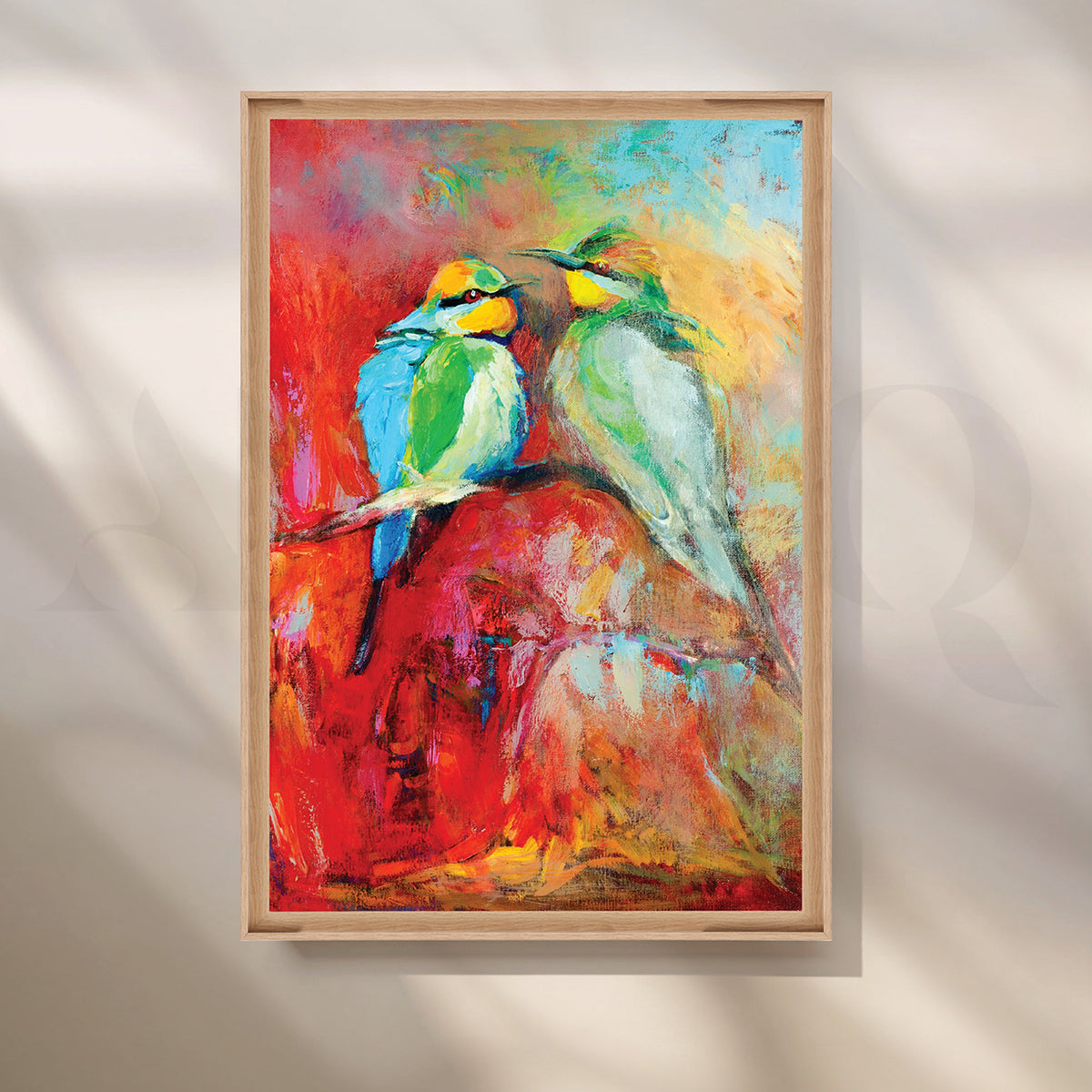 Sunbirds in Sapphire Canvas Artwork – Asha Art Studio – Image 5