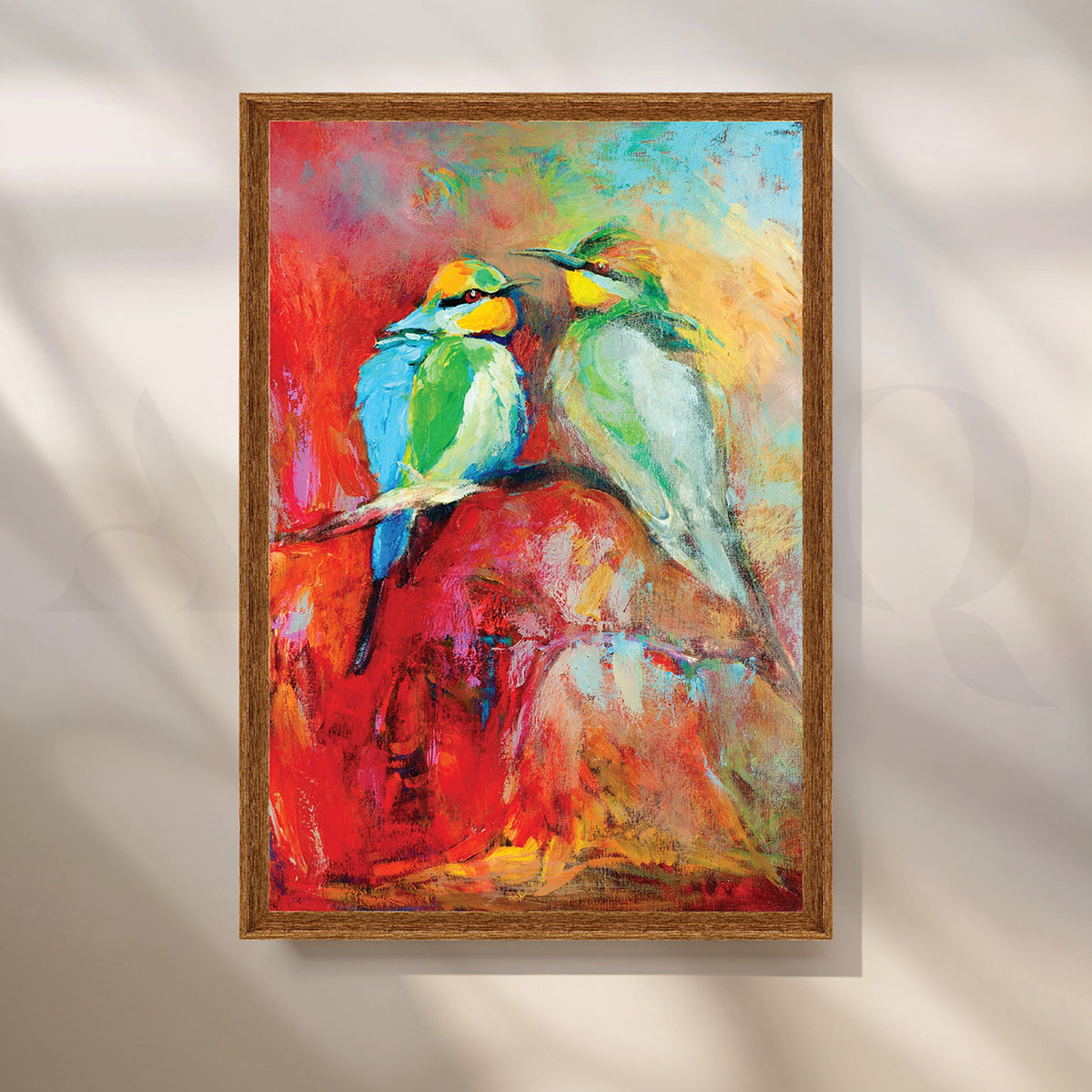 Sunbirds in Sapphire Canvas Artwork – Asha Art Studio – Image 6