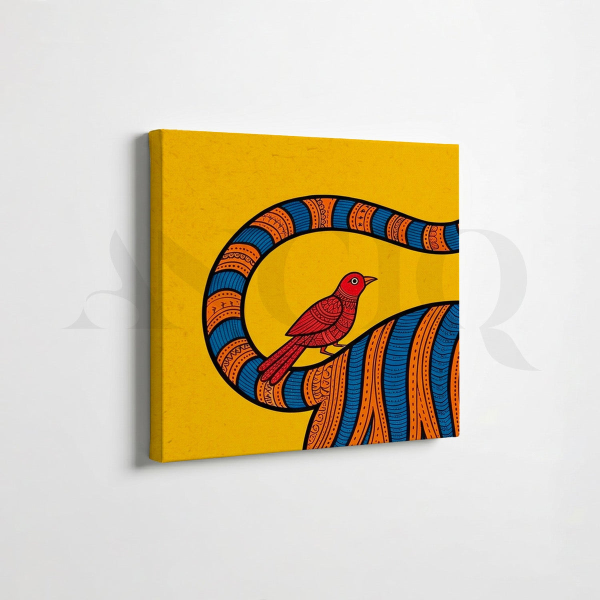 Bold Tiger Folk Gallery Wall Canvas Artwork Set of 6 – Asha Art Studio – Image 2