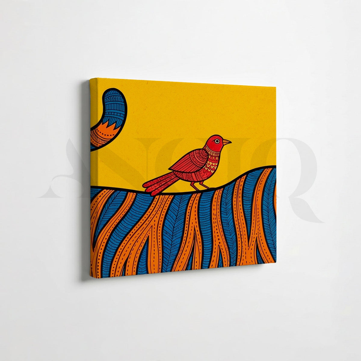 Bold Tiger Folk Gallery Wall Canvas Artwork Set of 6 – Asha Art Studio – Image 3