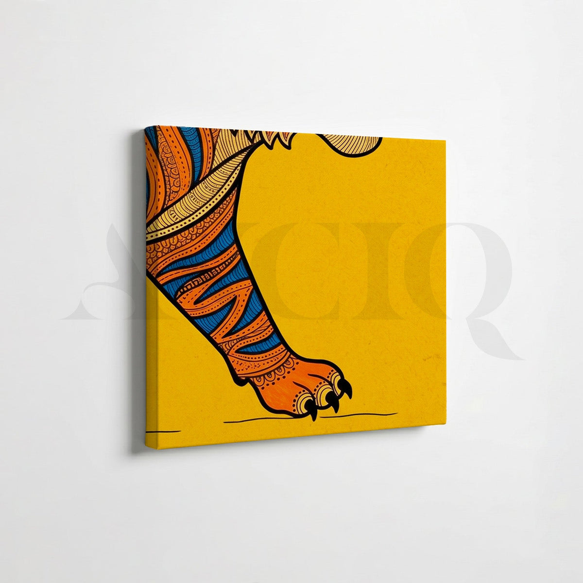 Bold Tiger Folk Gallery Wall Canvas Artwork Set of 6 – Asha Art Studio – Image 7